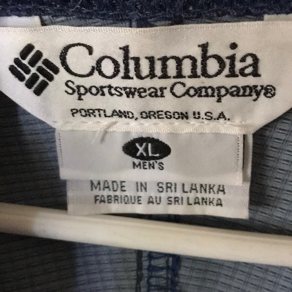 EUC Columbia XL Packable LS Blue Colorblock windbreaker pockets hood - Picture 3 of 5